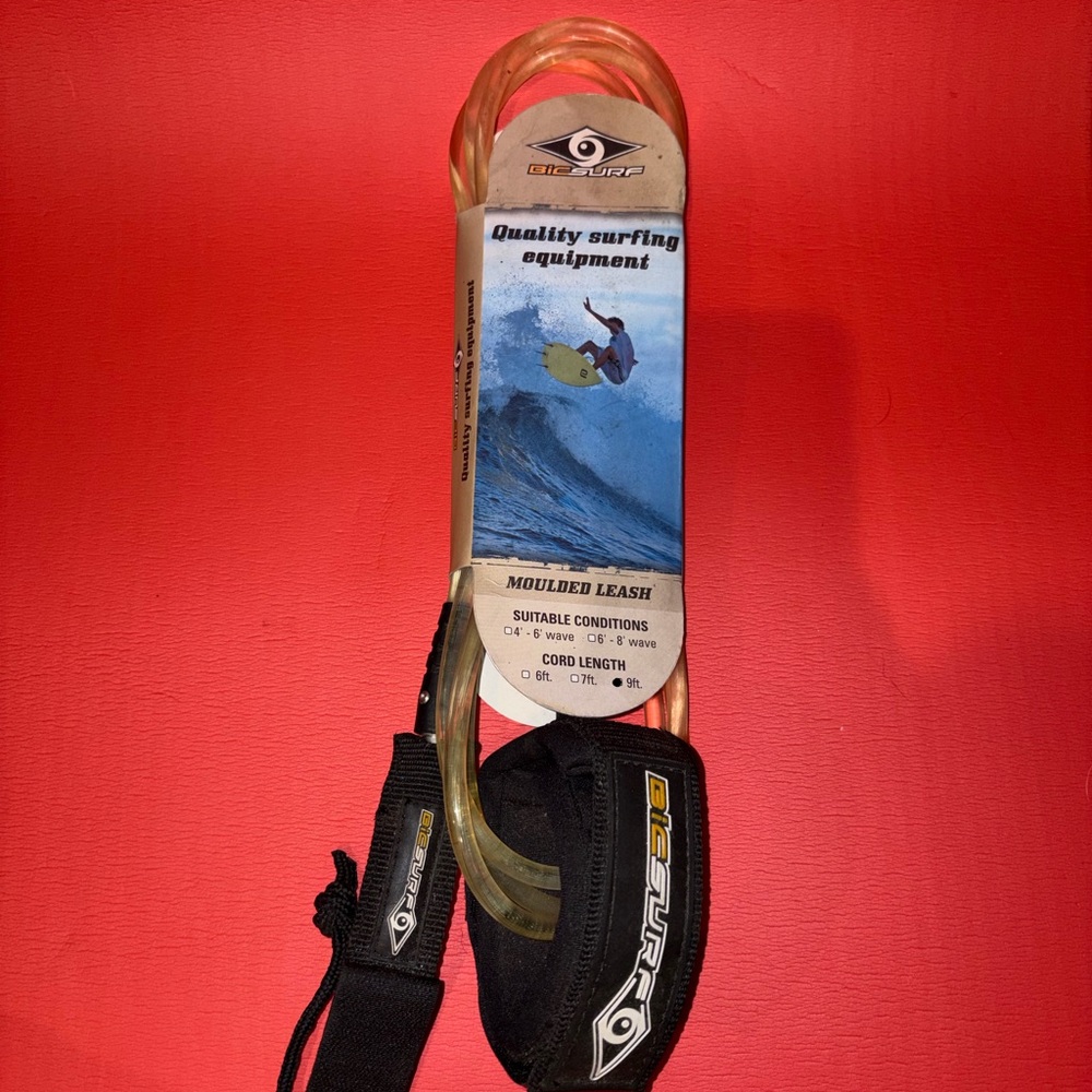 NEW Bic Surfboard Leash with Black and Gold Accents